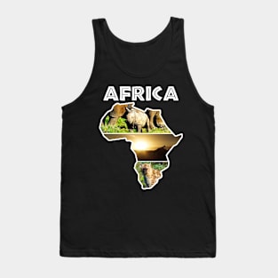 African Continent Wildlife Collage Tank Top